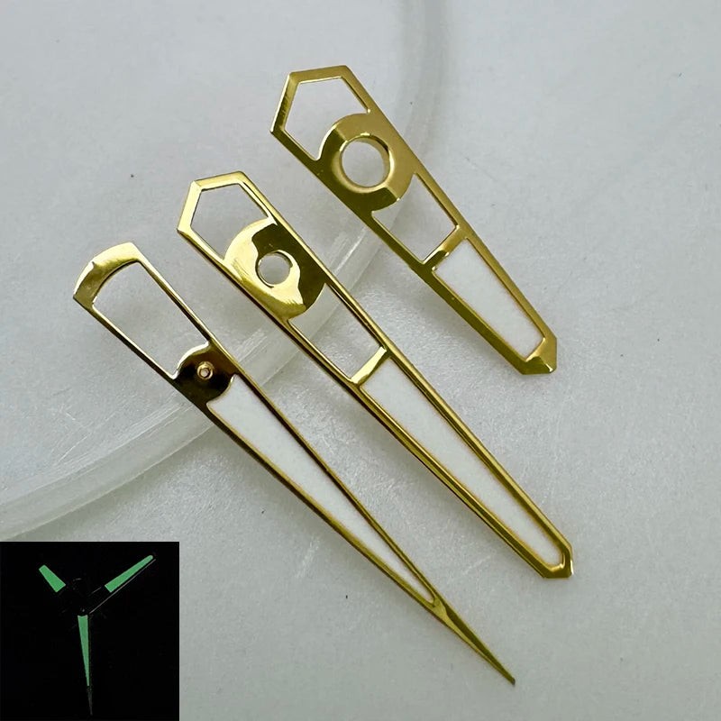 Silver/Gold/Rose Gold Green Luminous Receiving Watch Hands for NH35A/NH36/4R/7S