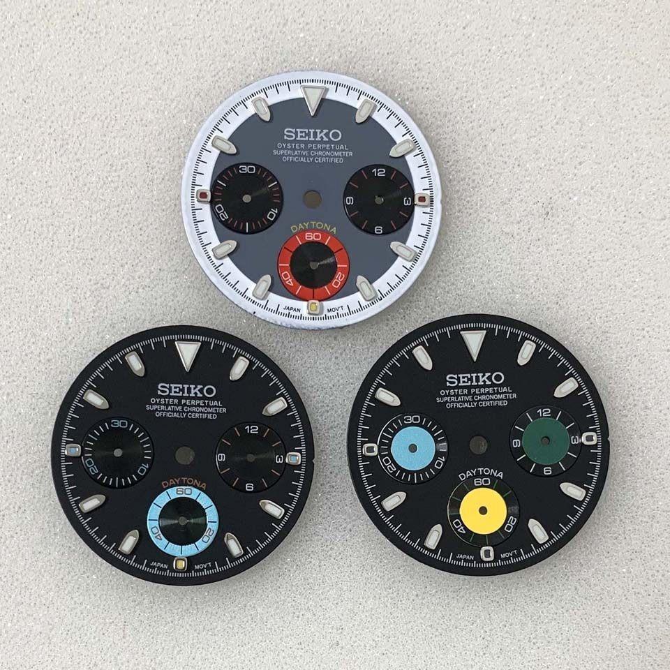 29.8mm Multi-functional Watch Dial Green Luminous For VK63 Movement Accessories