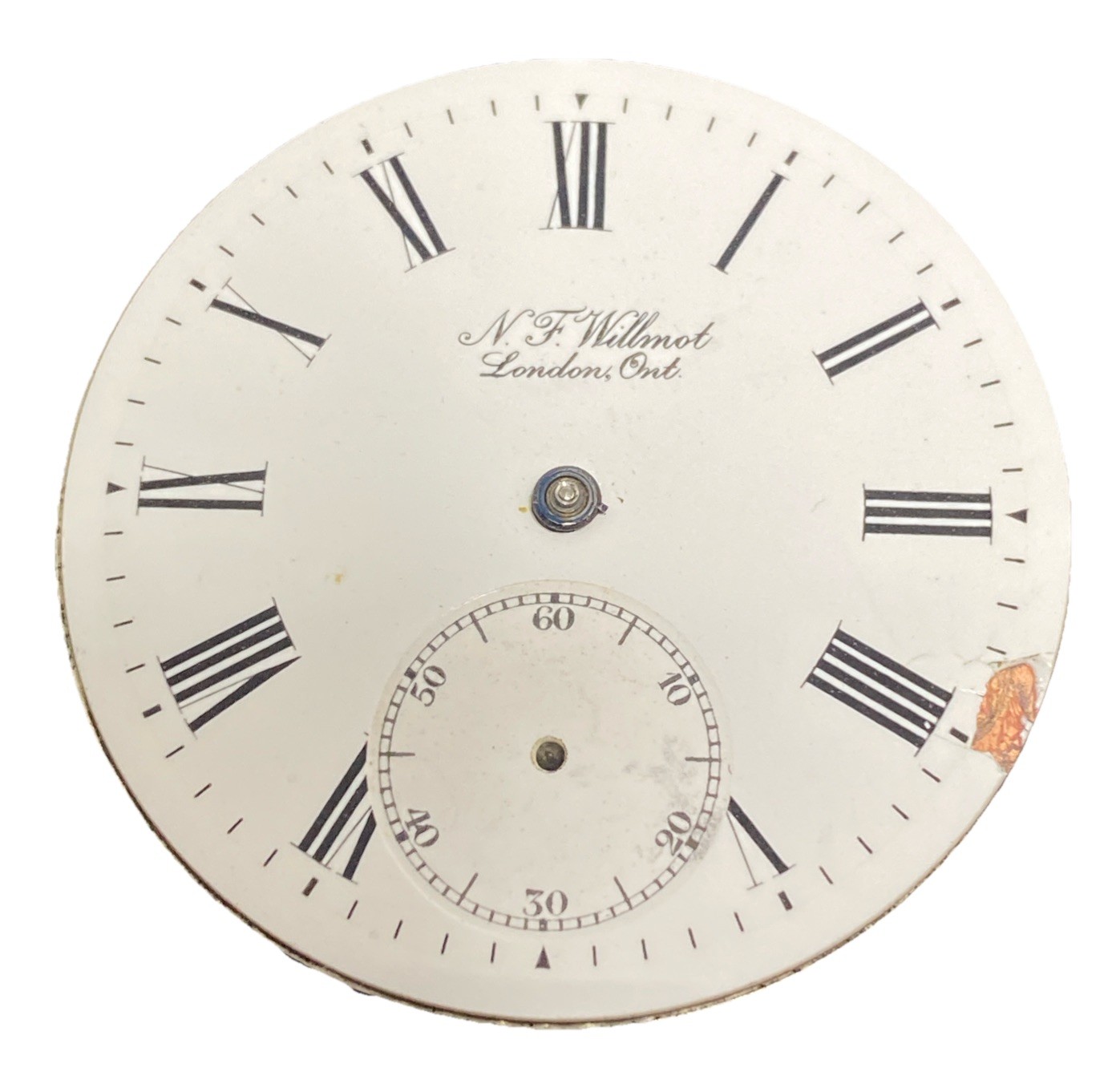 NF Willmot Pocket Watch Movement Size 16s Openface 7j London Ontario Parts F7917