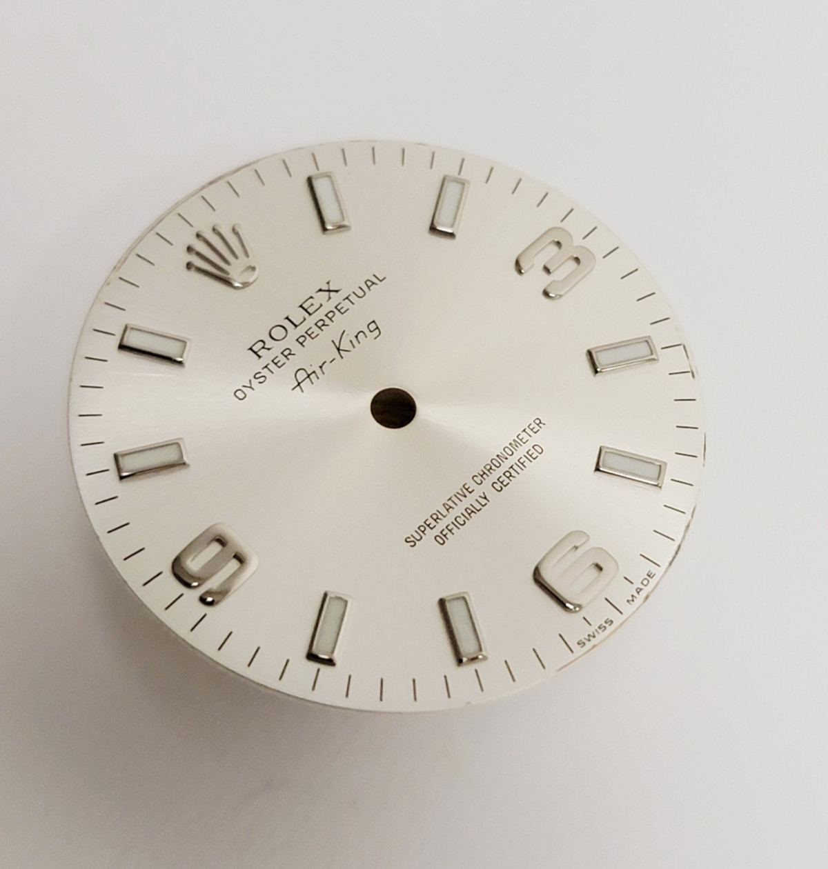 Genuine Factory Rolex Dial Silver Lum & Arabic Air-King 34mm 14000, 14200