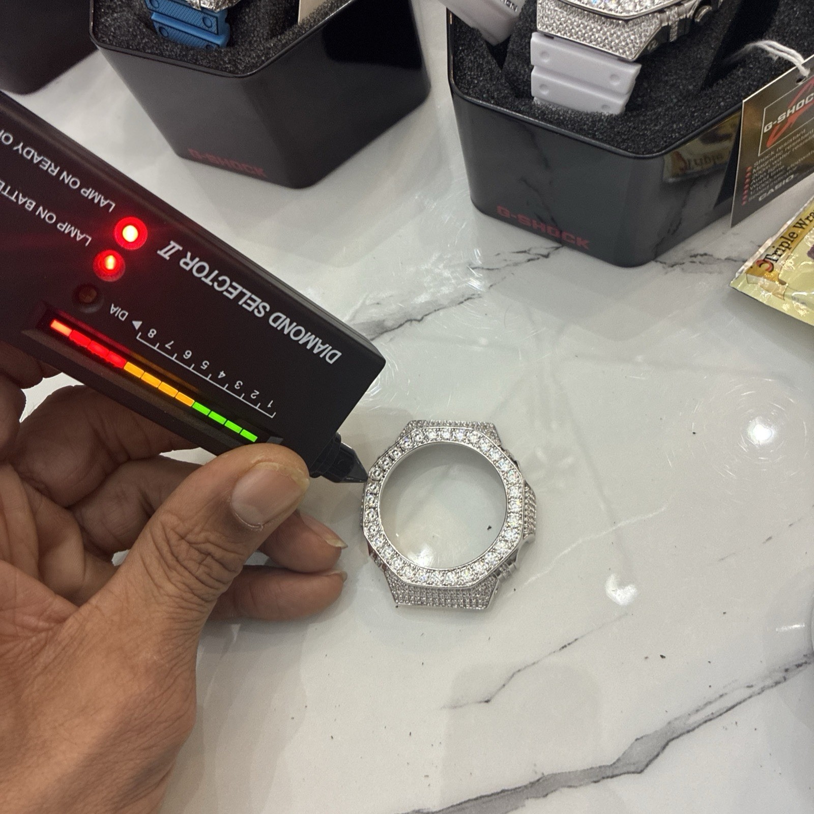 VVS1 8.44ct Moissanite Diamond GA2100 G Shock Bezel