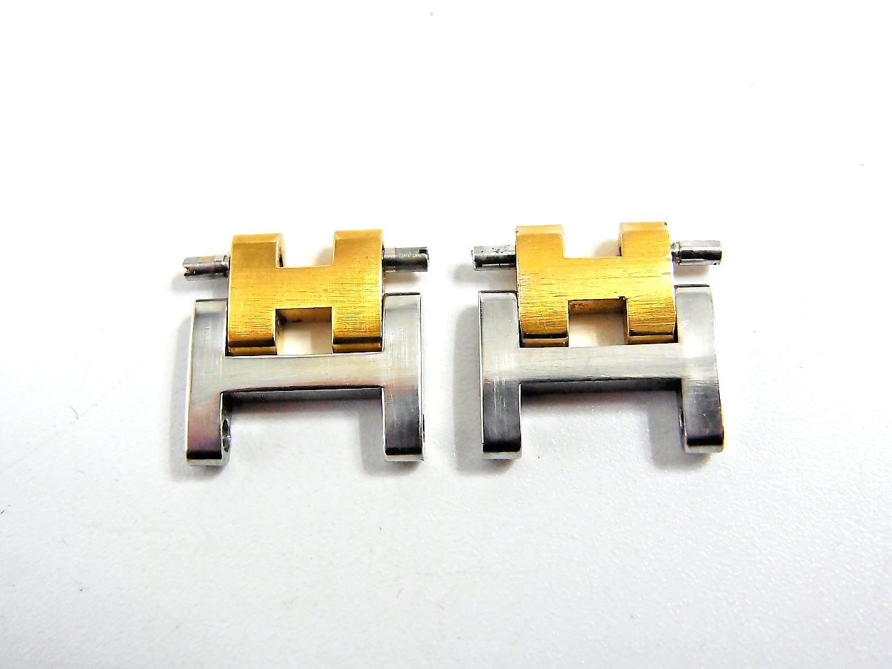 HERMES Clipper Watch 12mm Side Brushed Old Type Genuine Link Band 2pcs Set EX (a