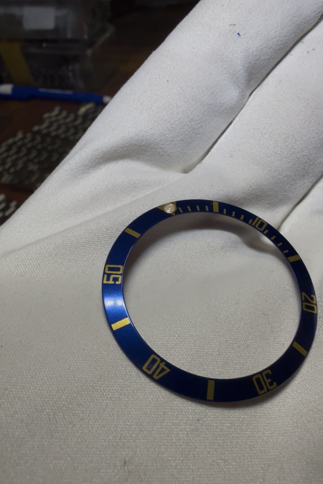 Genuine Rolex Submariner 16613 16618 Blue & Yellow Gold Watch Bezel Insert