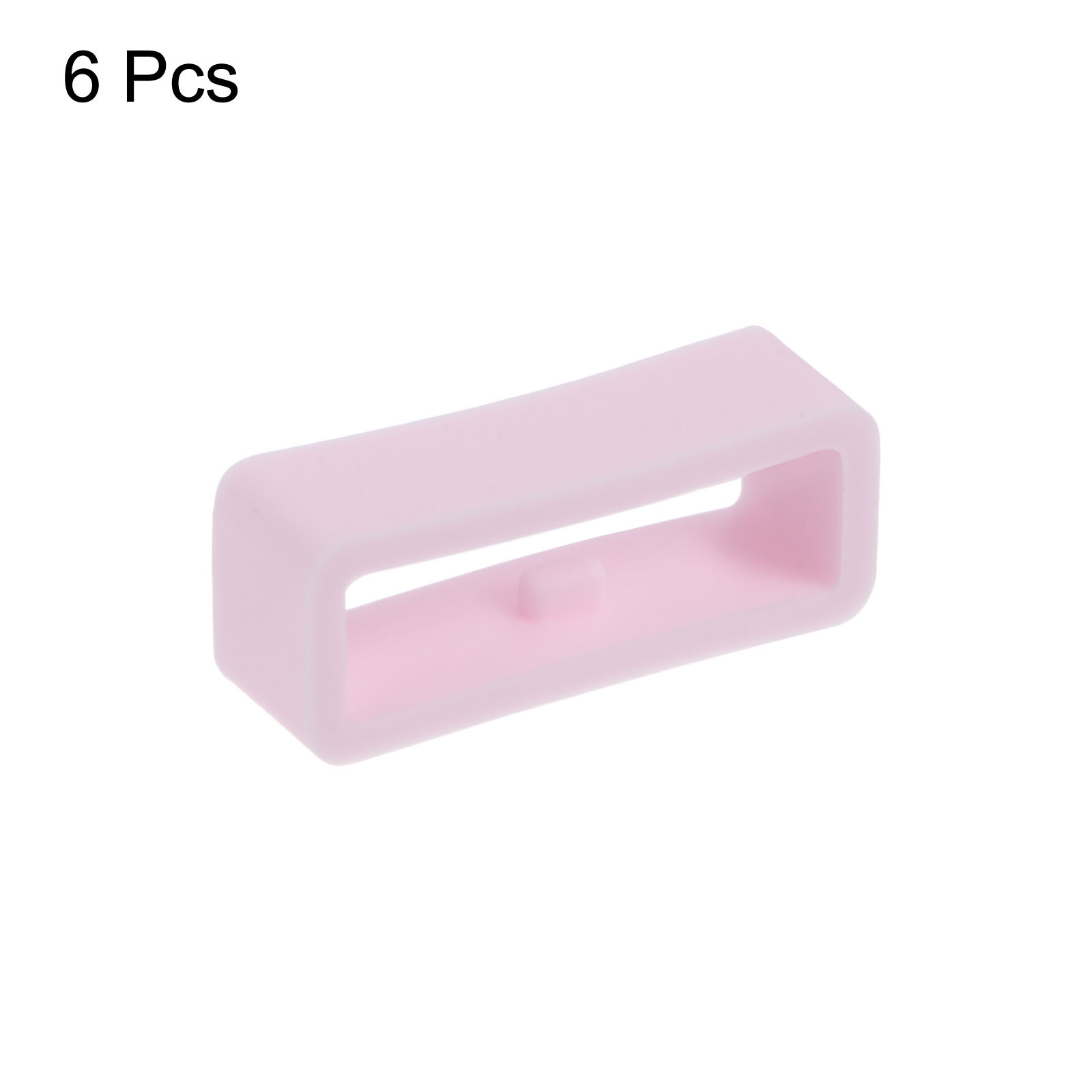 6pcs Watch Strap Loop Fastener Ring 18mm Rubber Watch Holder Keeper Light Pink