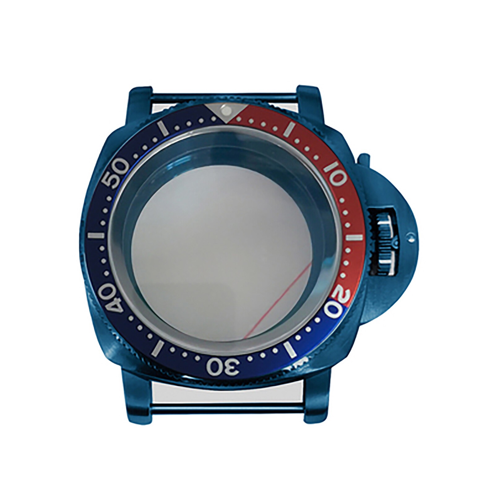 For NH35 NH36 4R 7S Movement 42 mm Plated Blue Watch Case Steel Inner Ring Bezel