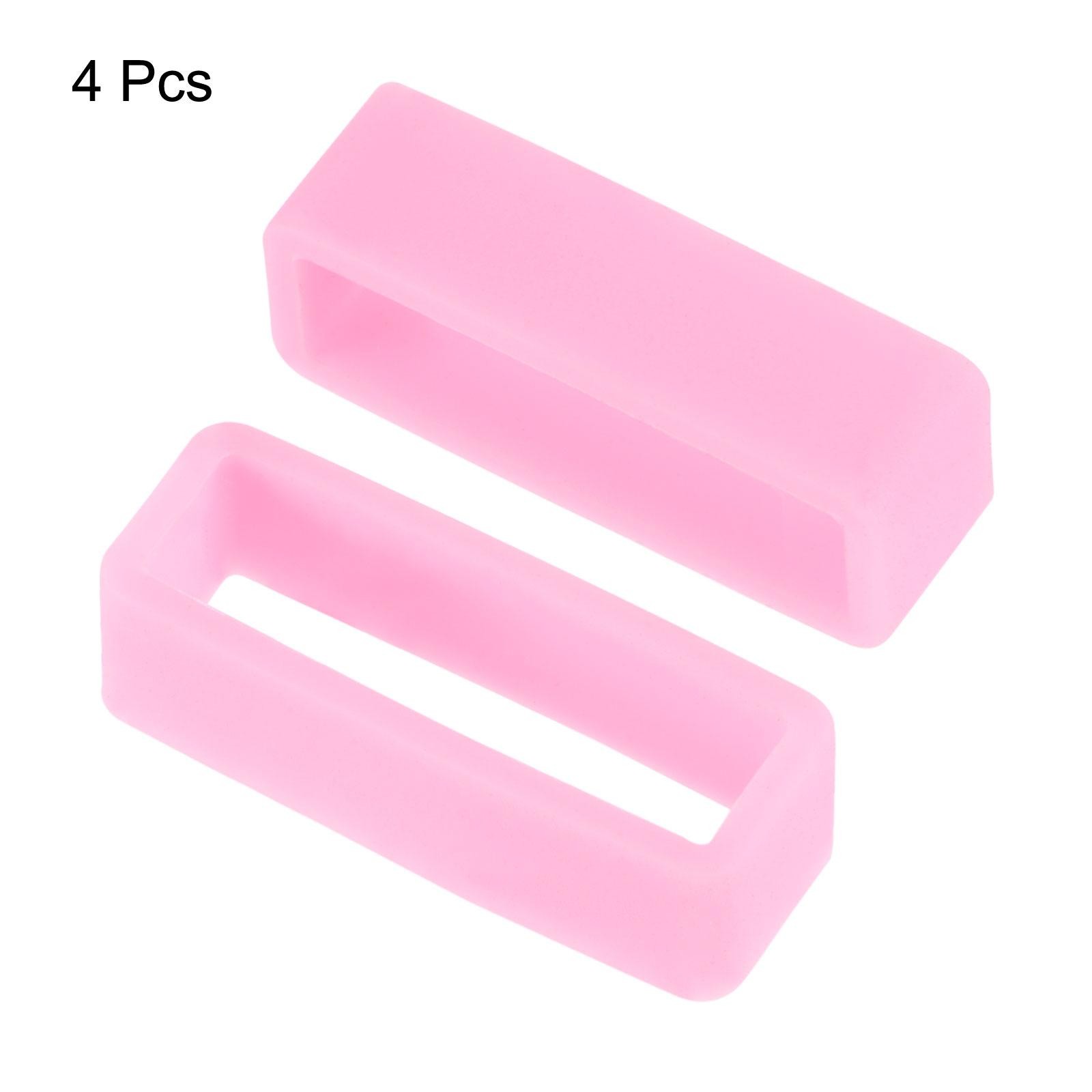 Watch Band Strap Loops Silicone for 26mm Width Watch Band, Pink 4 Pcs