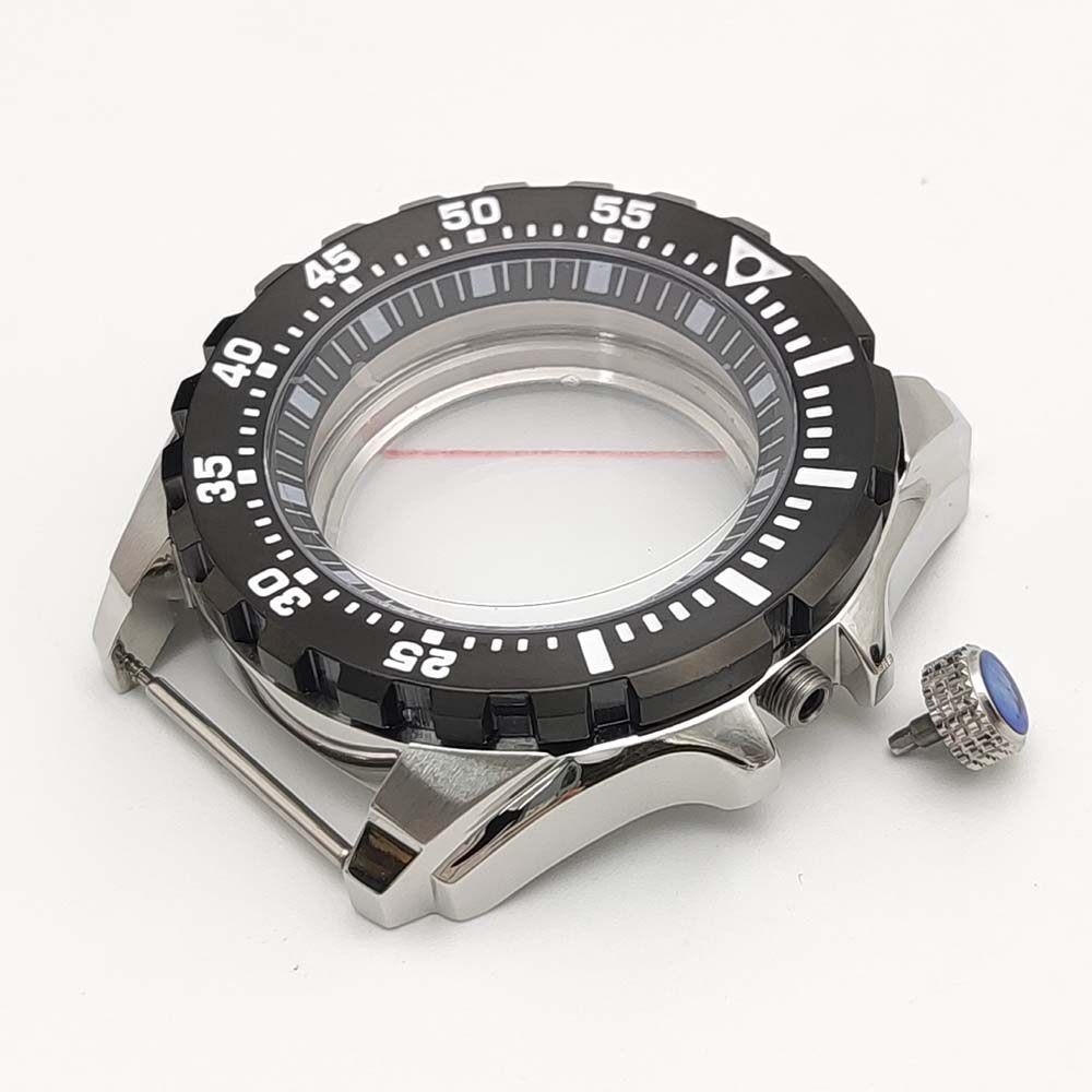 44mm Steel Watch Case Modify turtle Mod Sapphire Rotating For Seiko NH35A NH36