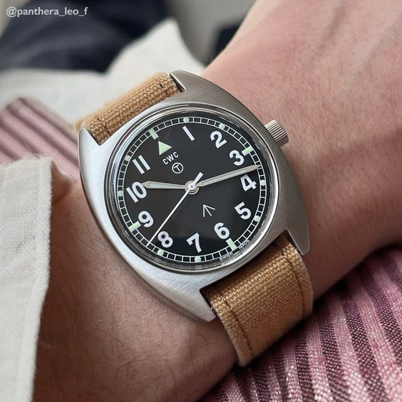 18mm Vintage Military Khaki Sand Canvas Watch Strap WWII A-11 A11 Hack