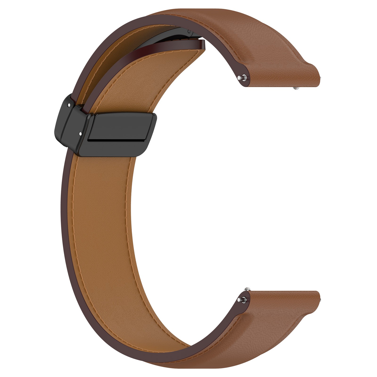 Leather Watch Strap with Folding Buckle for Huawei/Samsung Galaxy/Amazfit Series