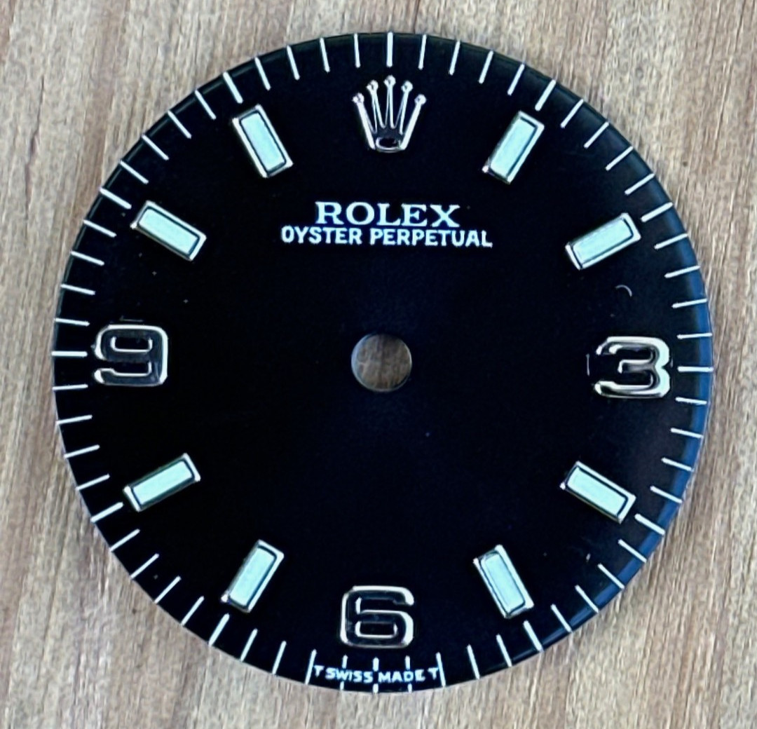 Vintage Rolex Oyster Perpertual Watch Dial For 77080 67480 Black Glossy