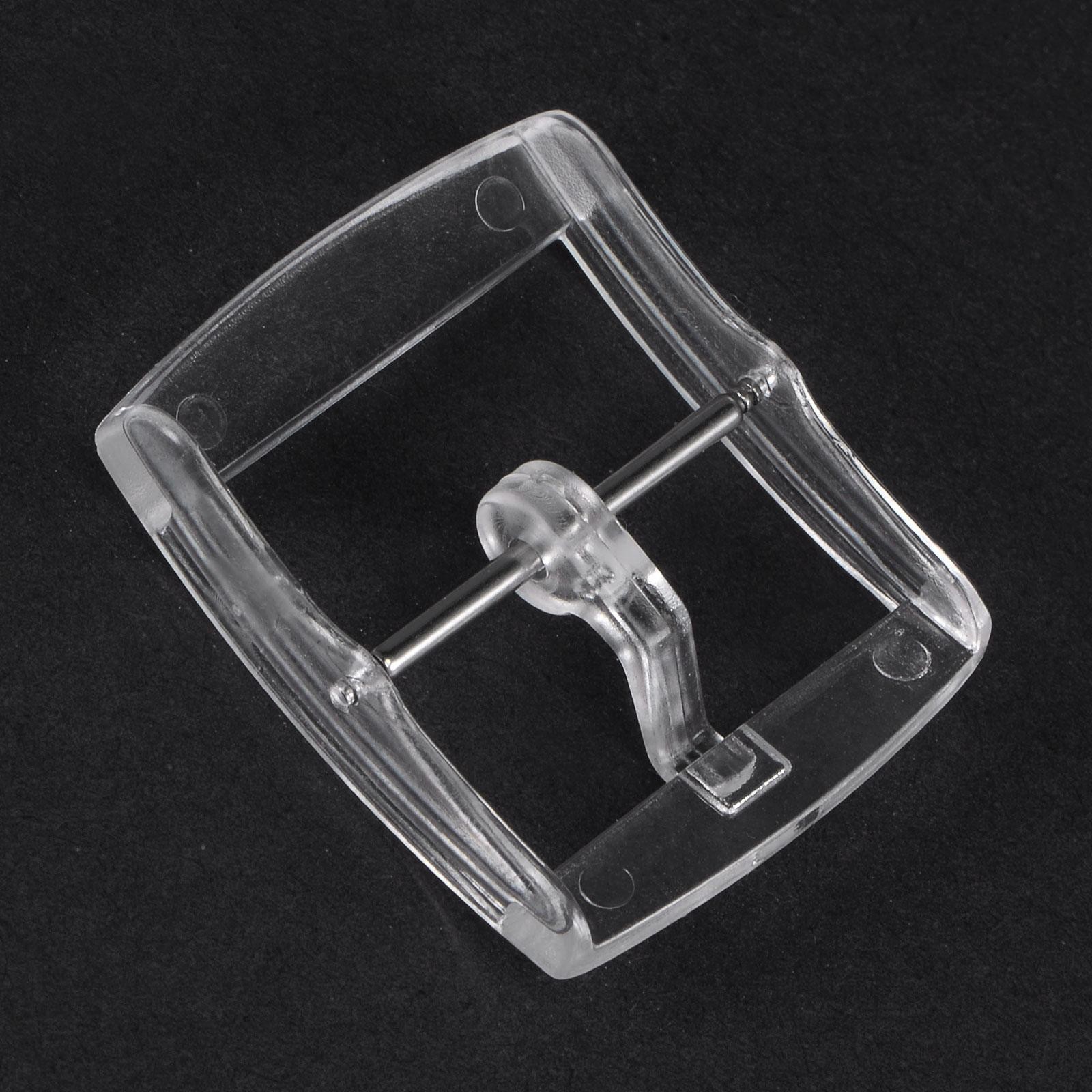 Watch Strap Plastic Buckle for 20mm Transparent Width 2pcs