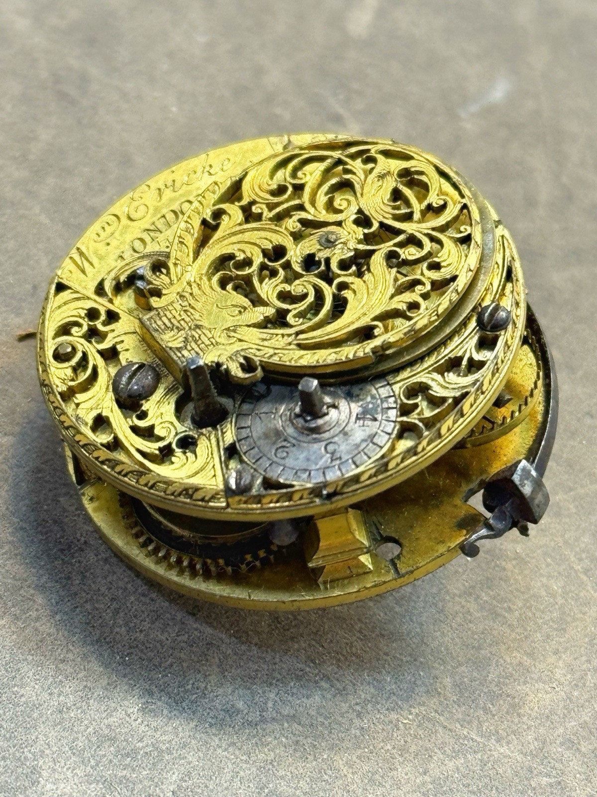Antique Wm Ericke London Verge Fusee Pocket Watch Movement Repair