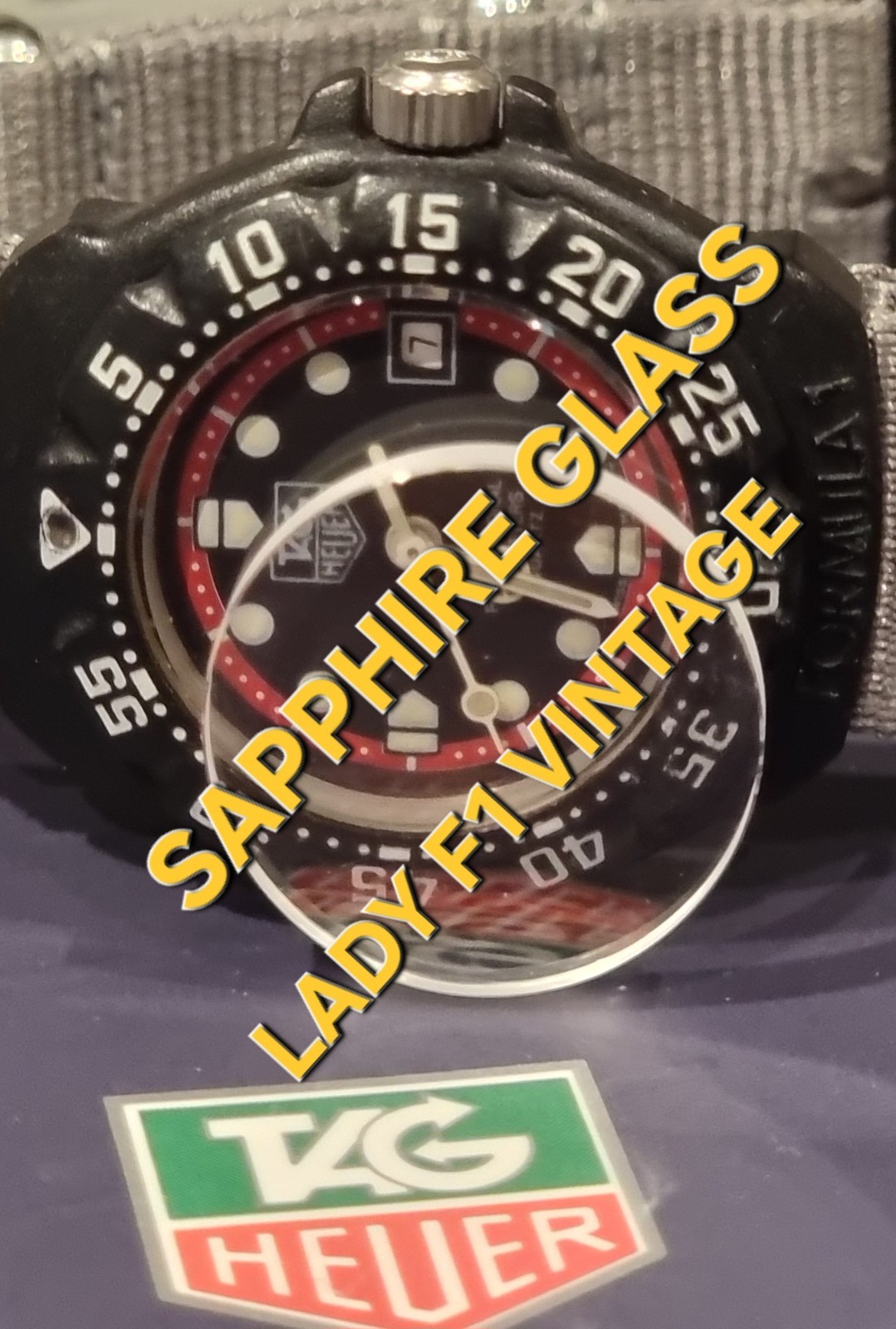 SAPPHIRE GLASS JAPAN MADE FOR YOUR VINTAGE TAG HEUER LADY F1 FORMULA ONE