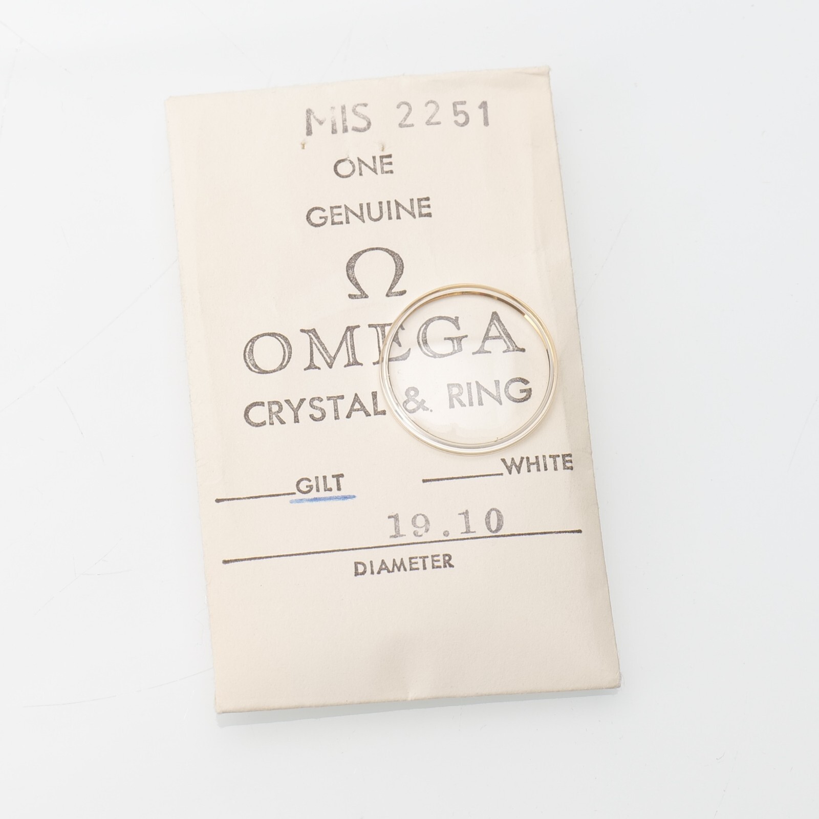 NEW Omega Watch Crystal Part # PX 5039 Watchmakers 19.10mm New Old Stock (OME)