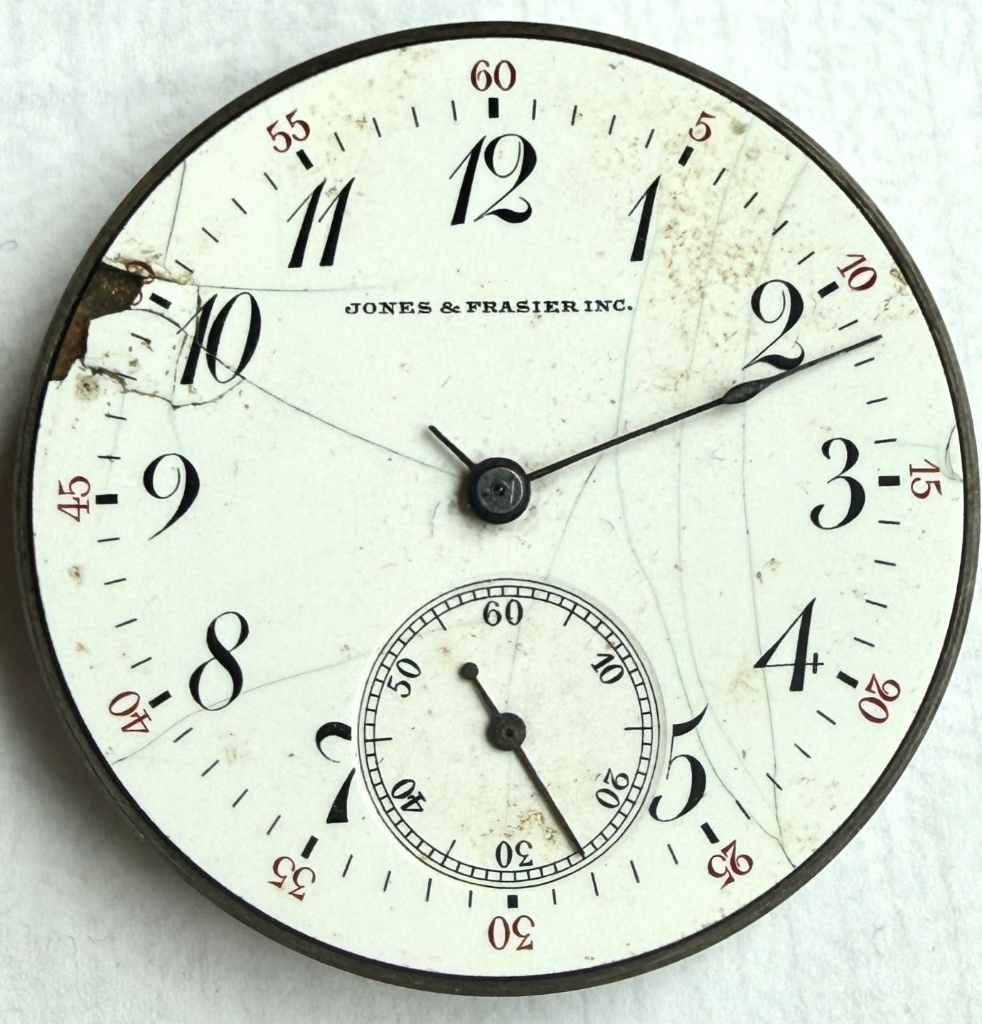 ANTIQUE 1905 LONGINES PRIVATE LABEL POCKET WATCH MOVEMENT 39.6MM FOR PARTS