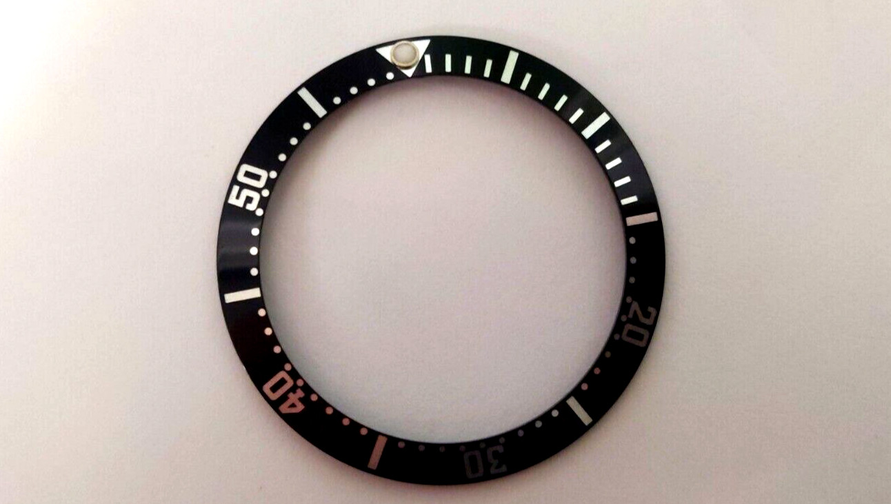 For Omega Bezel Insert 38mm diameter large Seamaster/Speedmaster Black/Silver