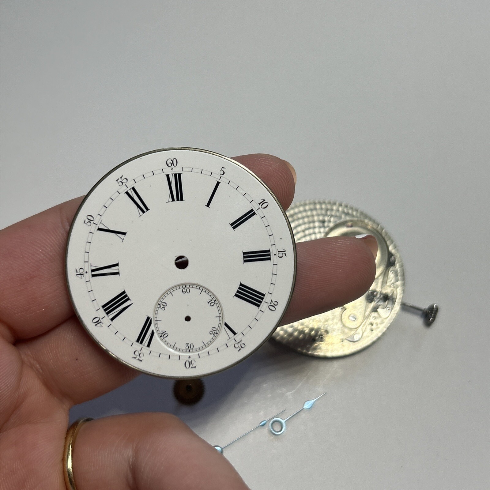 Collectible TOUCHON 19J 8adj Swiss Men’s Watch Pocketwatch Movement Ultra-thin