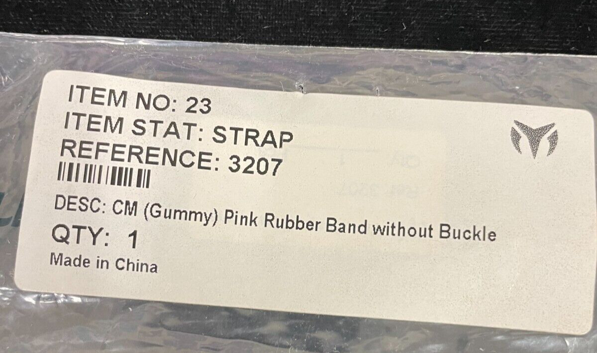TECHNOMARINE GENUINE PINK SILICONE STRAP MODEL # 3207 WITHOUT BUCKLE