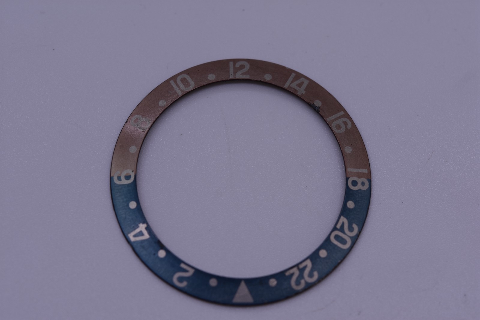 Vintage Rolex GMT Master Pepsi Bezel Insert Faded Ghost Fat Font 1675 Red Back