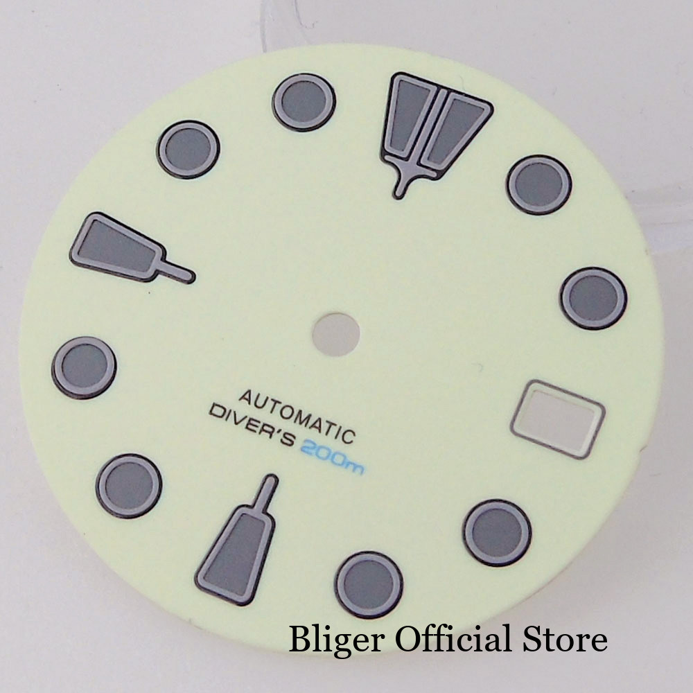 29mm MOD Beige Full Lume Watch Dial for NH35A NH36A Diver Watch Hand Set Parts