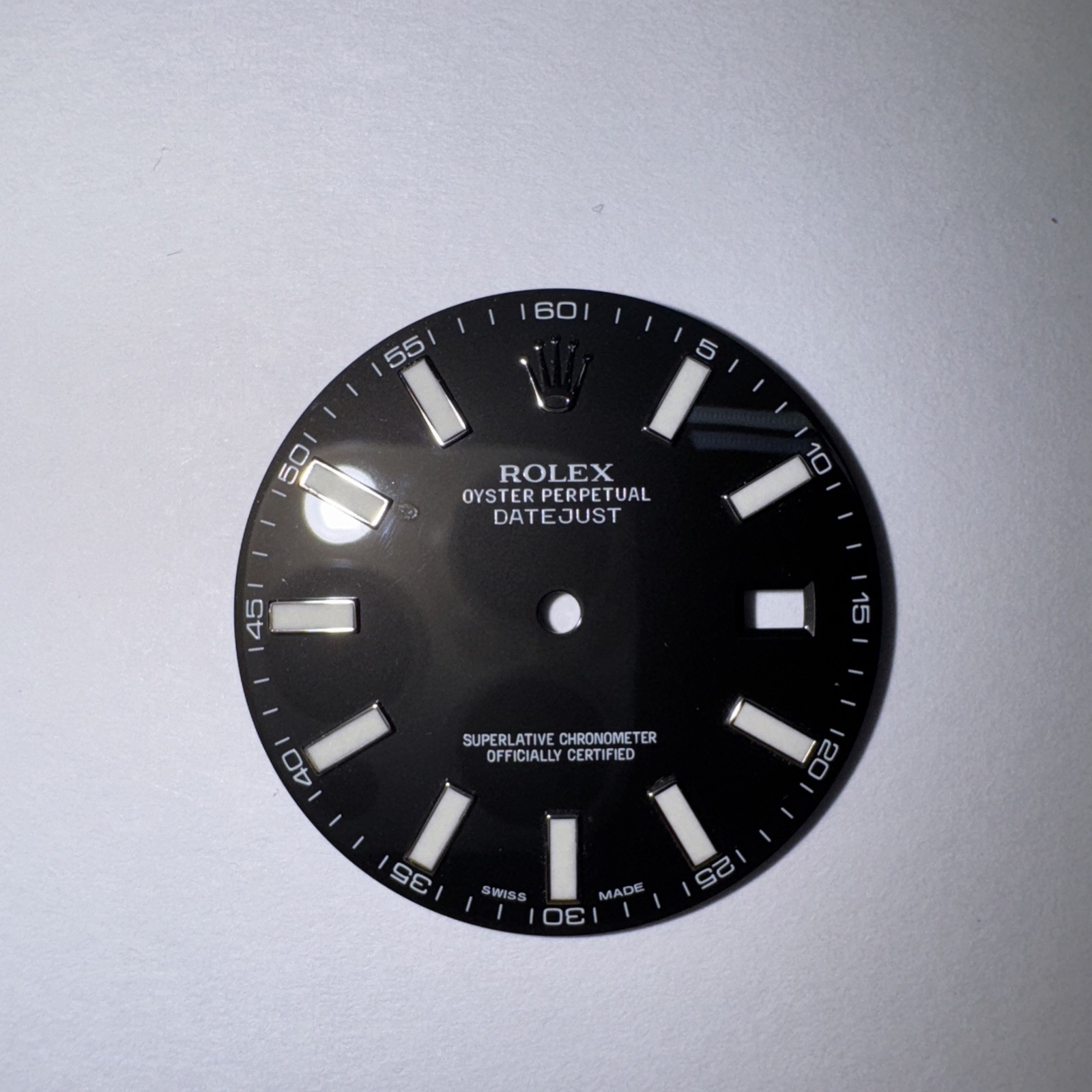 🔥 FACTORY Rolex Dial Only For DateJust 40mm 41mm BLACK Stick 116300 116334 Mint