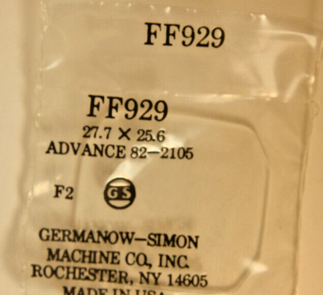 Watch Crystal advance Pt # 82-2106 G&S # FF929 ACRYLIC