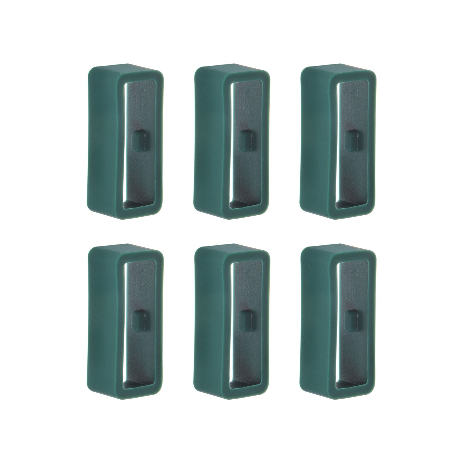 6pcs Watch Strap Loop Fastener Rings 16mm Rubber Watch Holder Keeper Dark Green