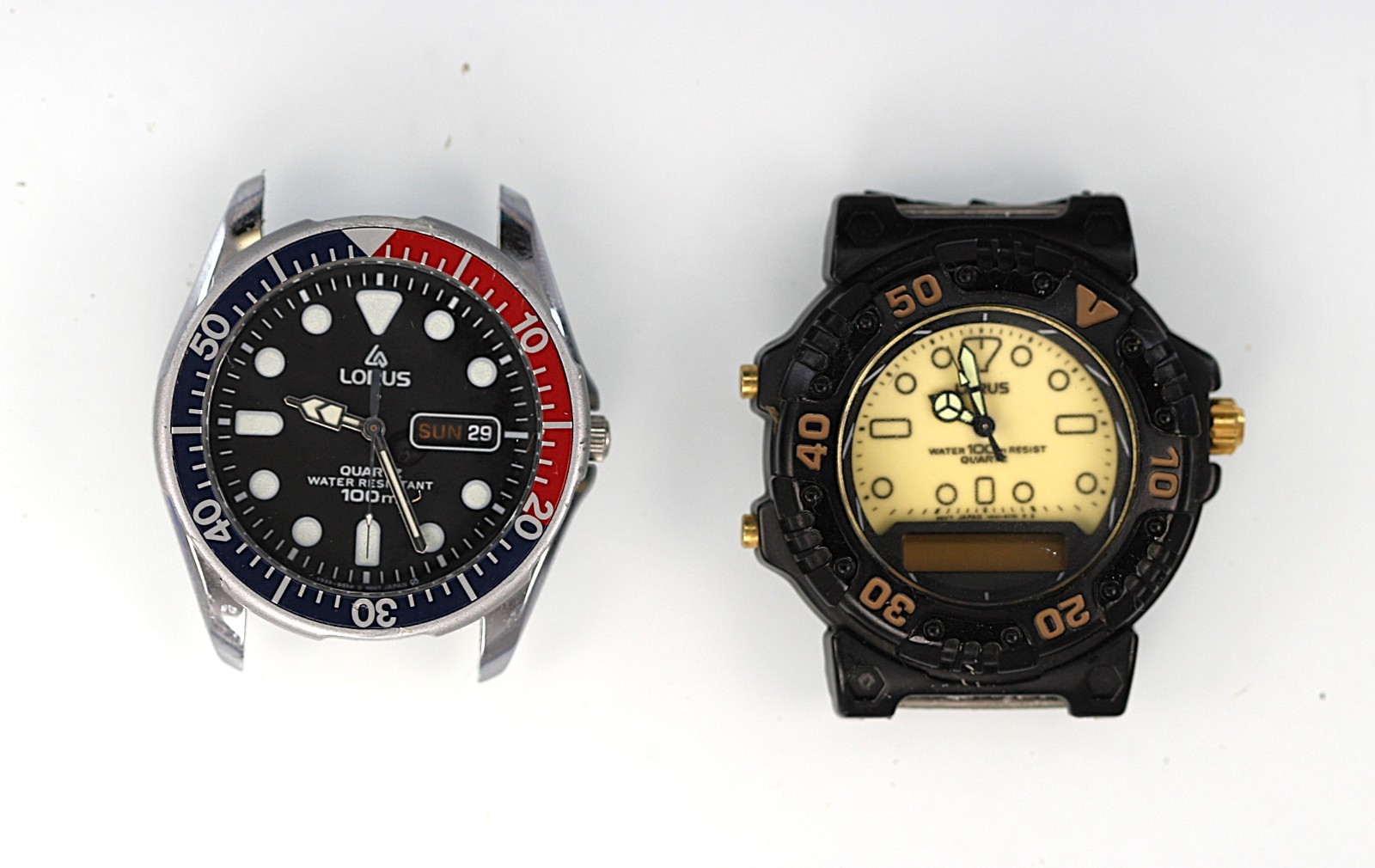 Lorus Watch Men V533-8A20 V041-6060 Plastic Stainless St 100m Quartz NON-WORKING