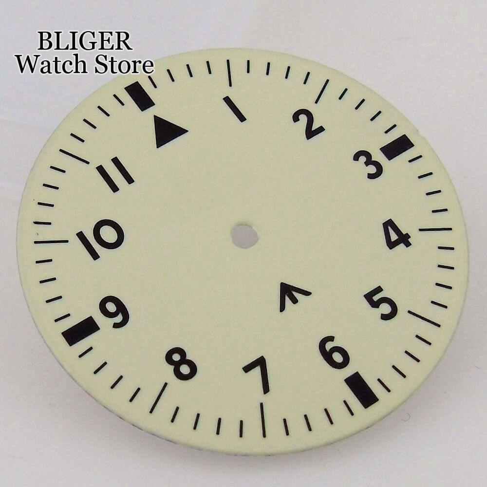 Full Lume Dial 33.5mm Watch Dial Beige fit NH35 NH36 Movement Watch Accessories