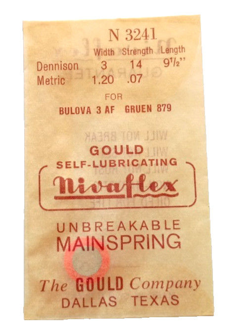Gruen 879 Bulova 3AF Mainspring watch part ALLOY