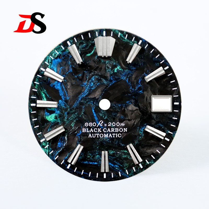 Red Orange Lava Carbon Fiber Blue Lume NH35 NH38 Movement 28.5mmNH34 Custom Logo
