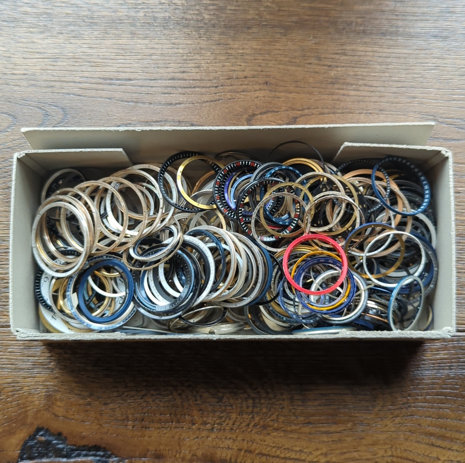 Large Lot of VTG Watch Tachy, Crystal, Case & Dial Inserts Watch Parts