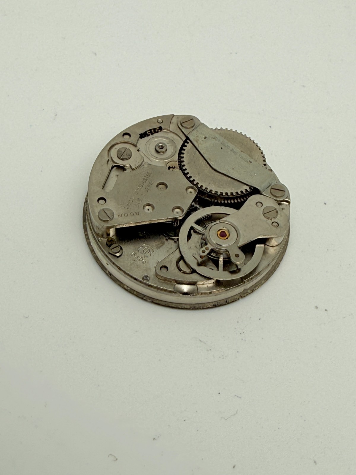 Vintage Endura Jump Hour EB 8800 Swiss Movement & Dial For Parts or Repair