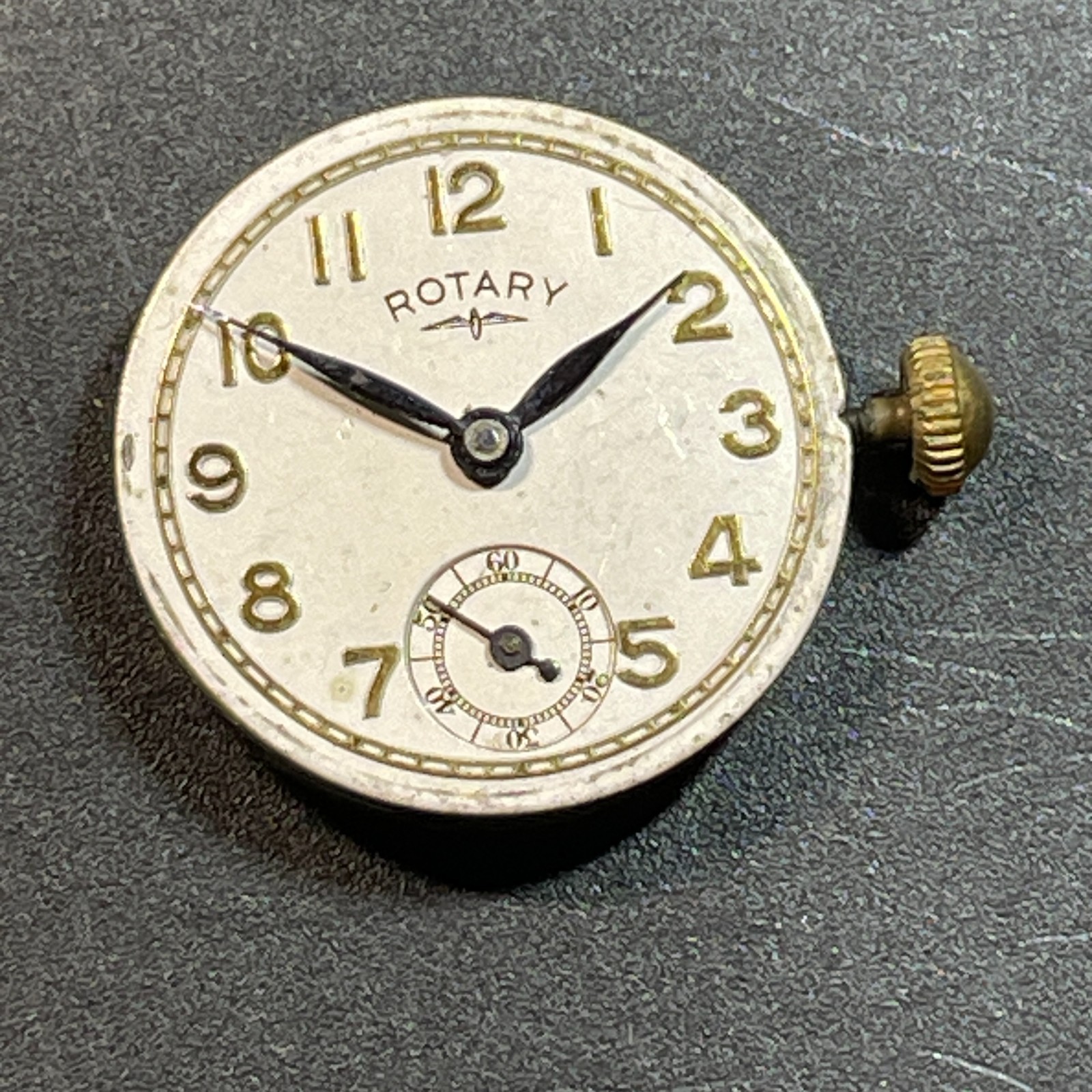 Watch Movement & Dual Dial ROTARY Arabic Face Horologist Parts or Practice 45