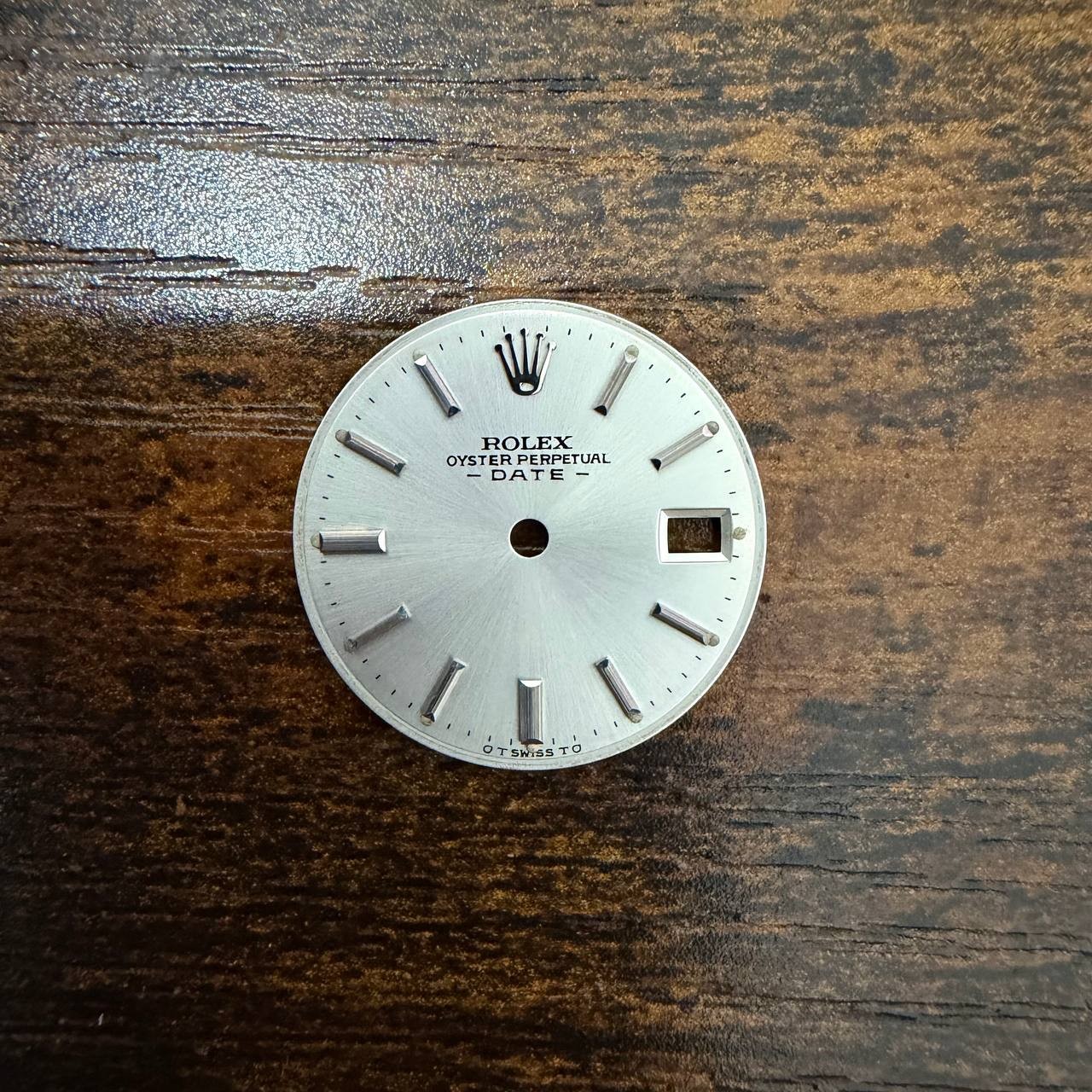 ROLEX LADIES OYSTER PERPETUAL DATE 6517 6516 6519 SILVER STICK DIAL GOOD COND