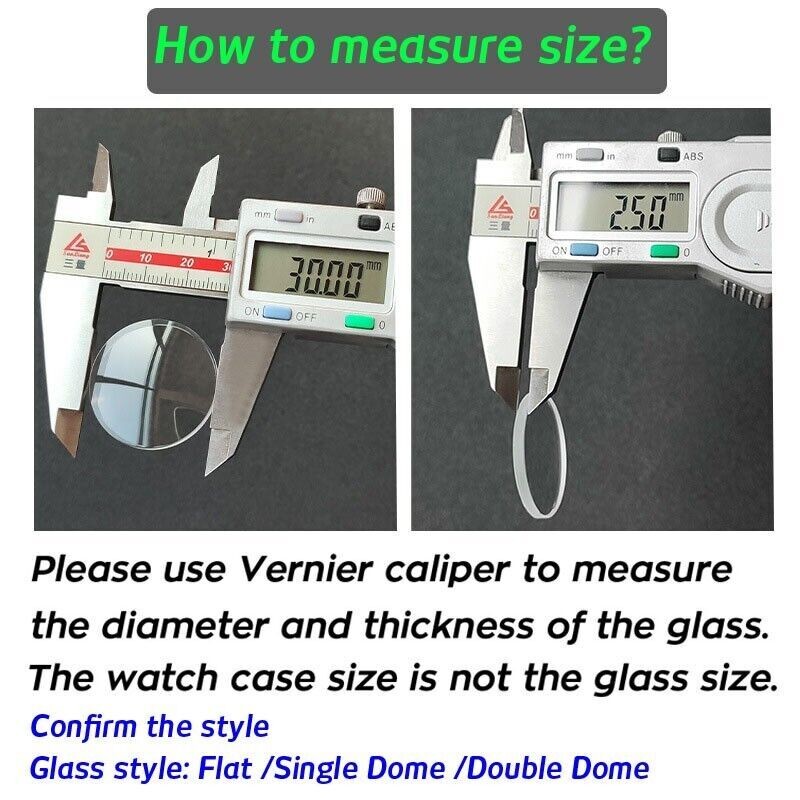 Mineral Glasses Lens Sapphire Crystal 18mm to 42mm 1.2mm Flat Round Watch Glass