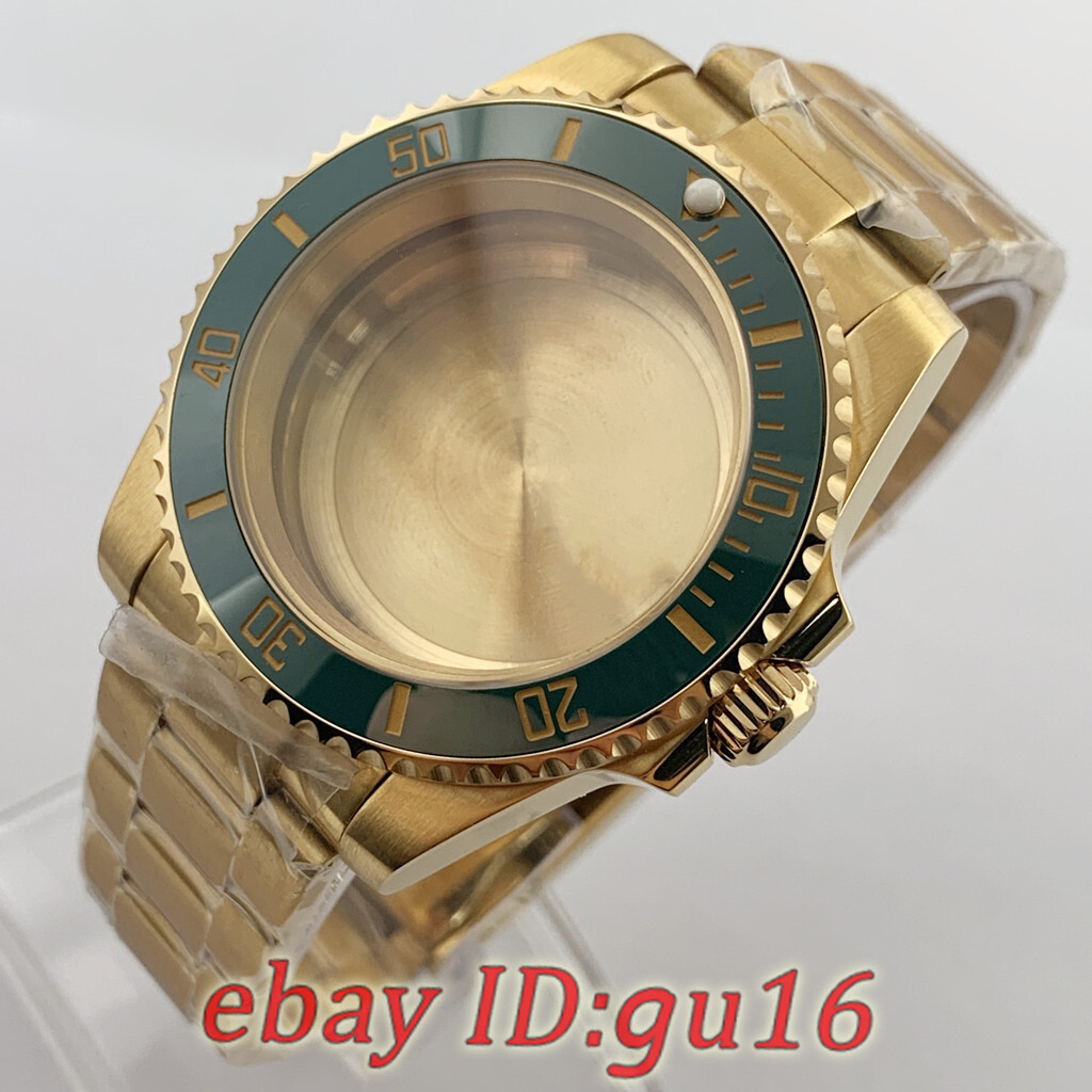 40mm Green bezel Watch Case Fit NH34 NH35 PT5000 ETA 2824/2836 Miyota82 Series
