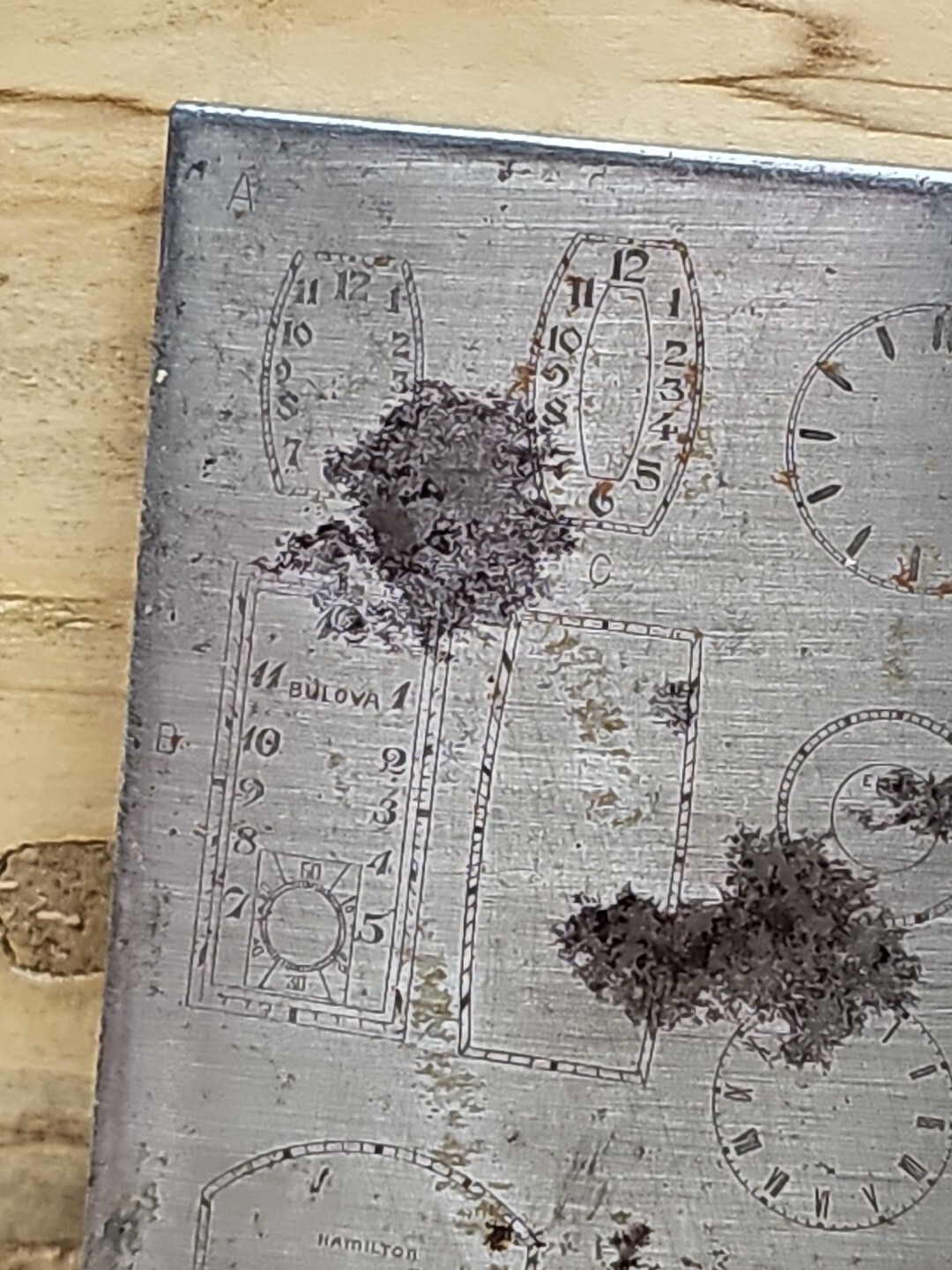 Vintage Multi Dial Printing Plate Bulova Hamilton Waltham Elgin T866