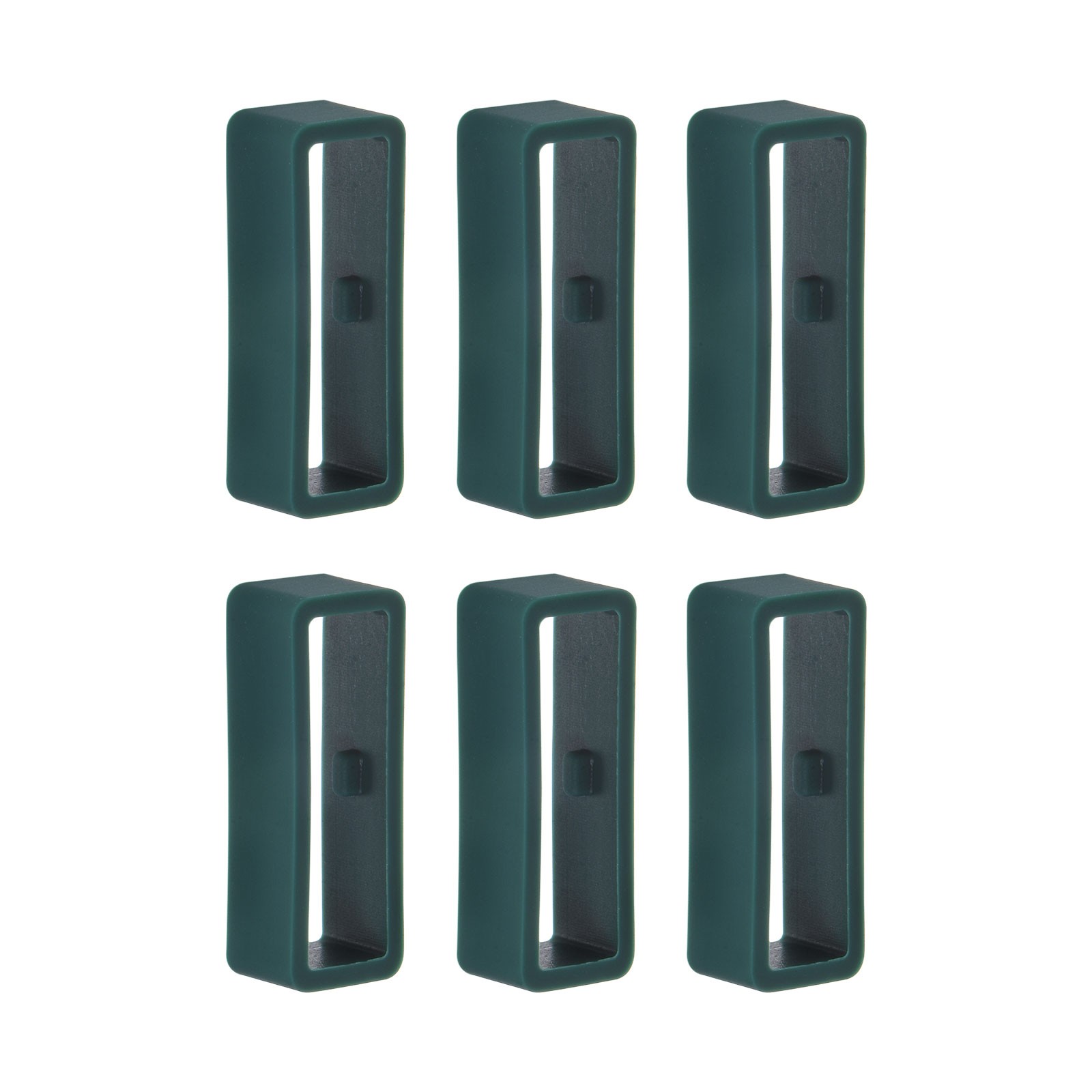 6pcs Watch Strap Loop Fastener Rings 24mm Rubber Watch Holder Keeper Dark Green