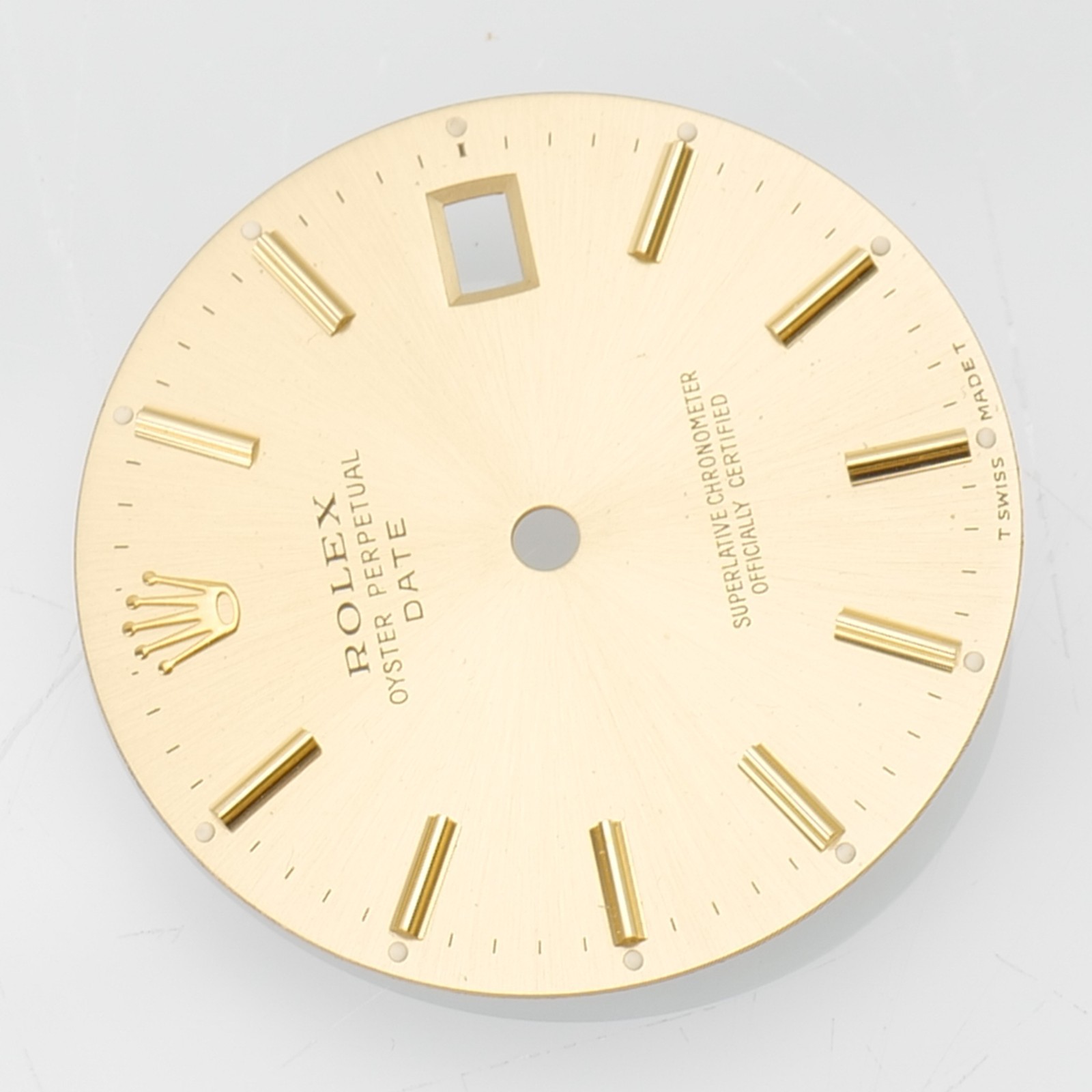 34mm ROLEX DATE Champagne 18k Yellow Gold Mens FACTORY Dial Part Very Nice #2