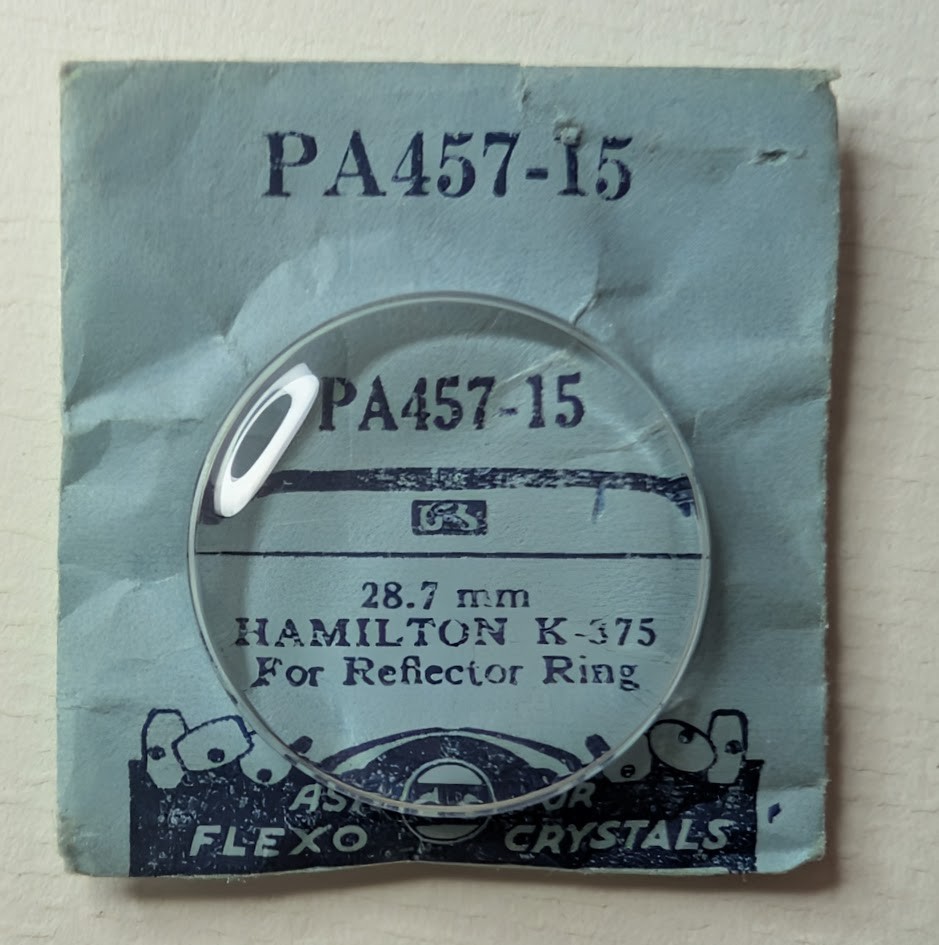 GS PA457-15 Watch Crystal 28.7mm for Hamilton K-375 Reflector Ring NOS