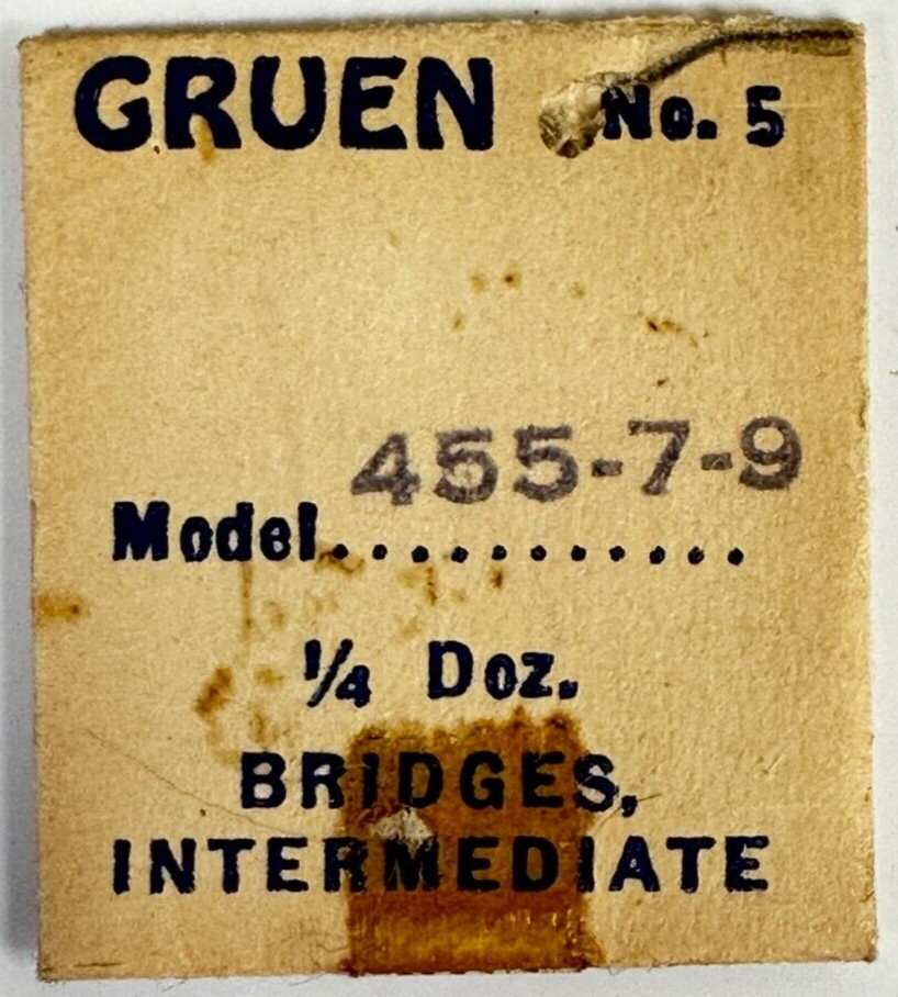 GRUEN #5 EB445 CAL 455-7-9 1/4 DOZEN INTERMEDIATE BRIDGE FACTORY WATCH PART WP2