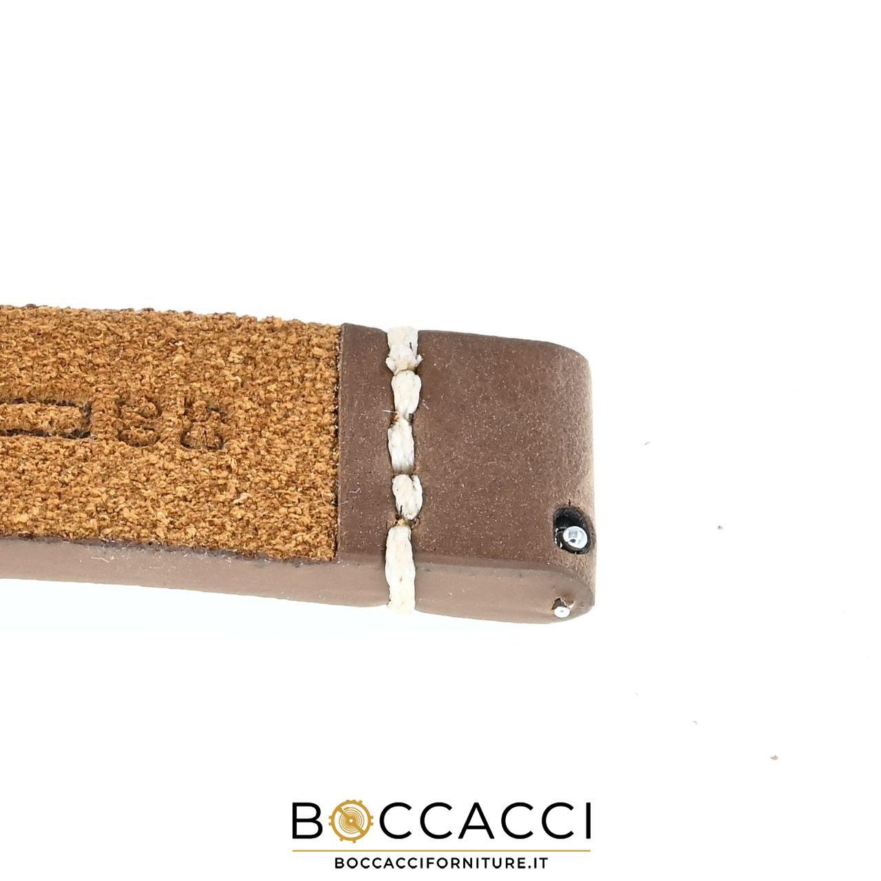 DILOY Easy Fit/Remove Strap 18mm Light Brown Sliced Leather Sewn…