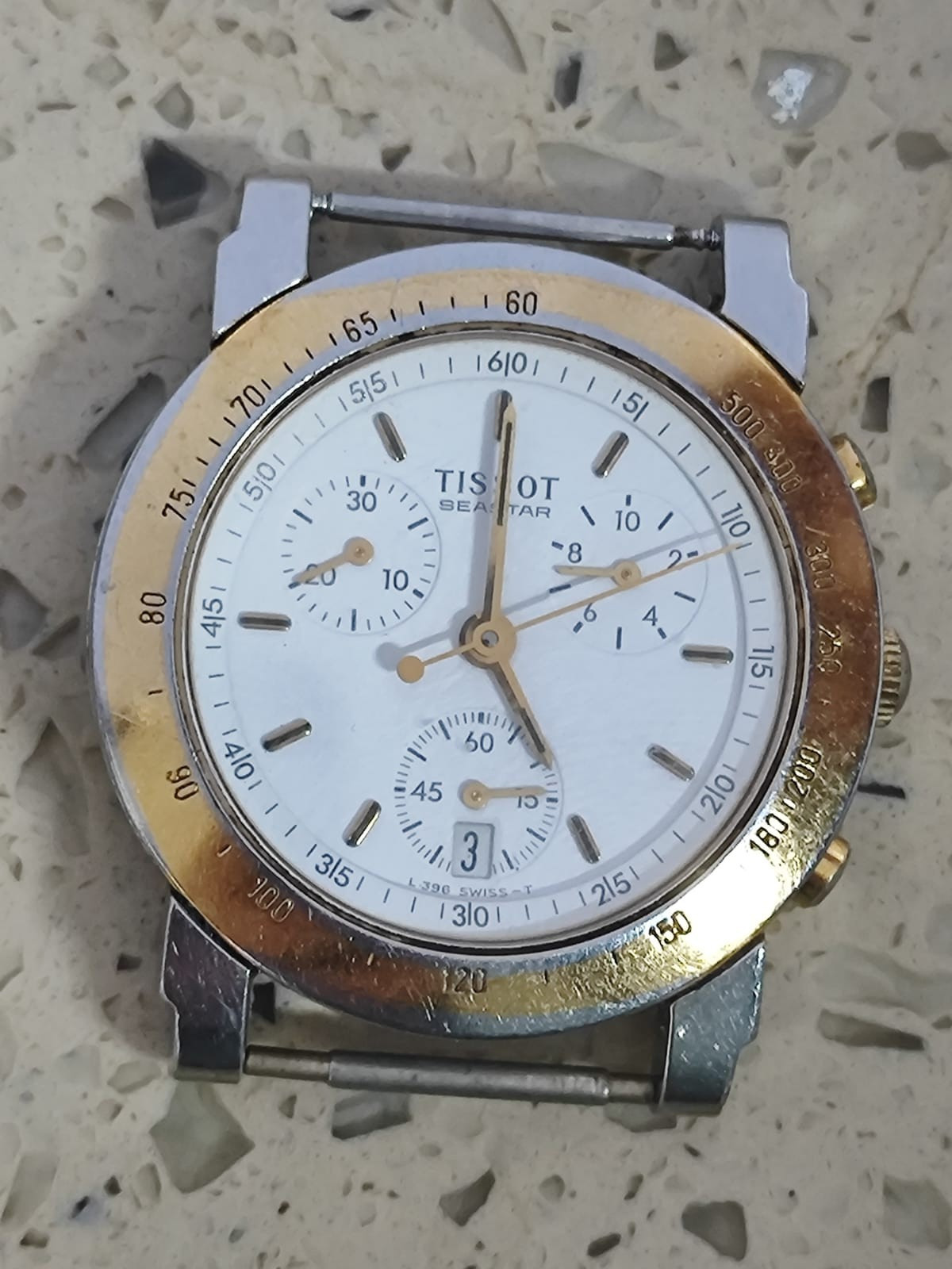 TISSOT SEASTAR L396 Chronograph Cal eta 251 272 Not Work For parts Used