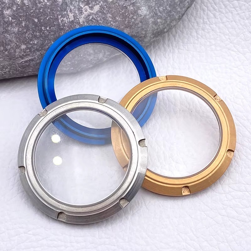 NH35 Case Back Replacement Part Coated Glass Transparent Back Cover Fit SKX007