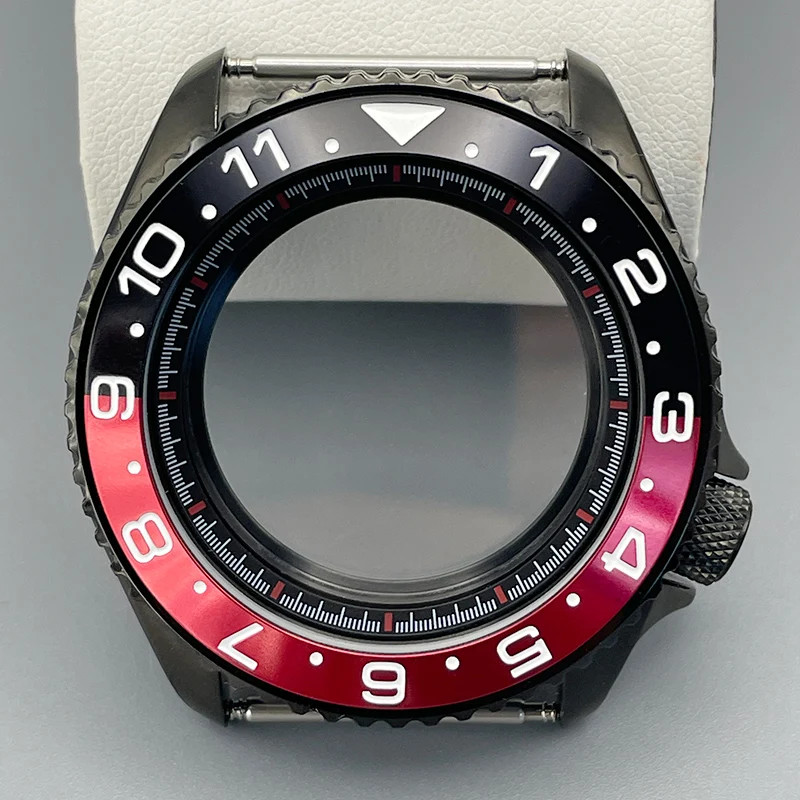 Black SKX007 Case 42mm NH35/36 Flat Sapphire Stainless Steel 22mm