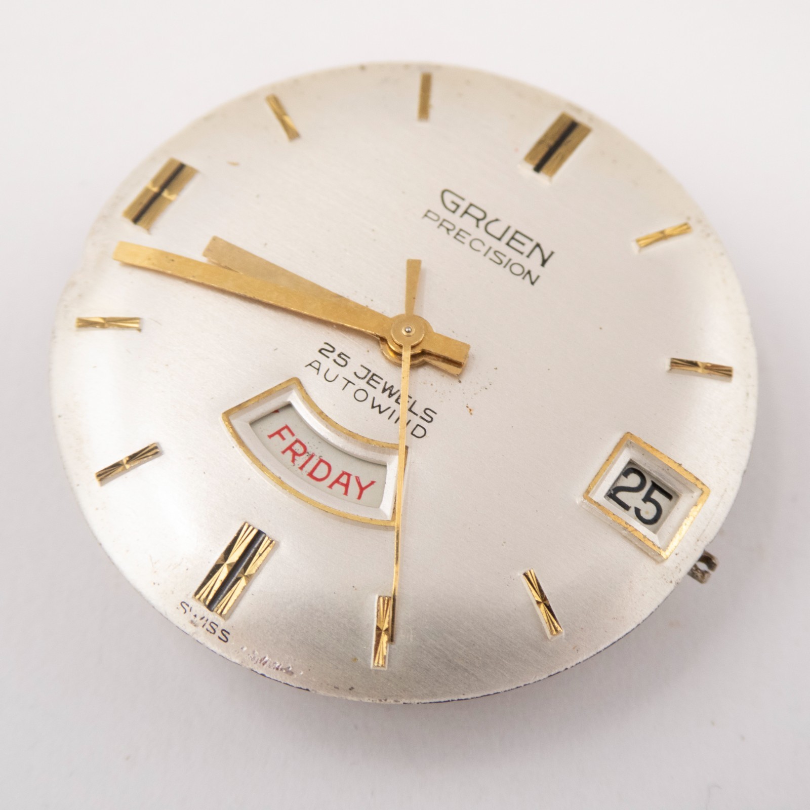 Vintage Gruen Caliber 580 CD 25-Jewel Automatic Wristwatch Movement
