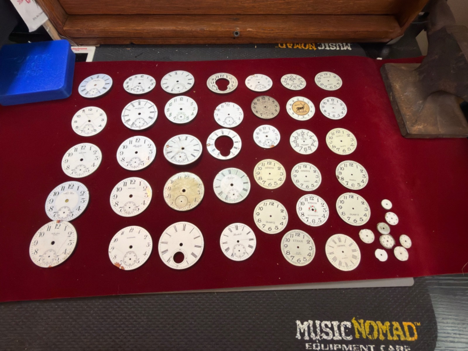 Lot of 124 Pocket watch dials, Misc sizes and brands: Many different brands