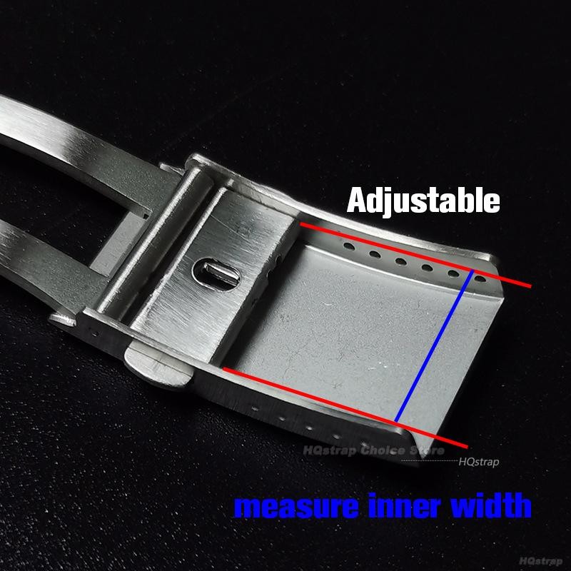 18 20 22mm Extended Fold Watch Buckle for Seiko Steel Safety Clasp Silver Black