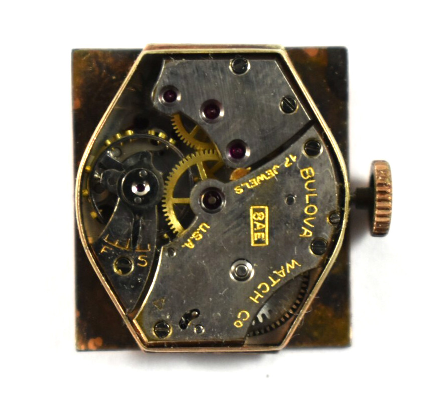 Vintage Bulova Manual Wind 17J 8AE Wrist Watch Movement lot.fg